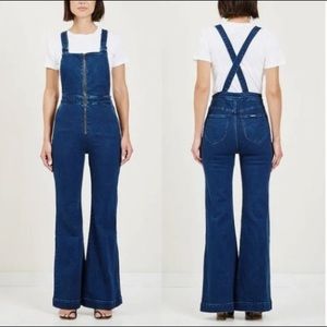 ROLLA’S East Coast Flare Denim Overalls Jumpsuit in Judy Blue